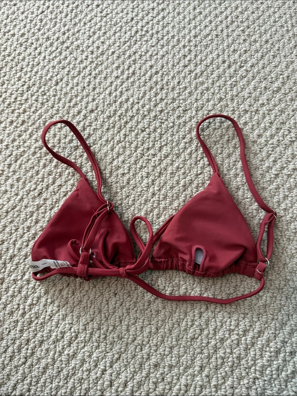 Shein Size Extra Small XS Women's Triangle Bikini Top in Brick Red - Picture 3 of 4